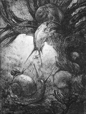 "Caracolade", gravure de Claude Tournon