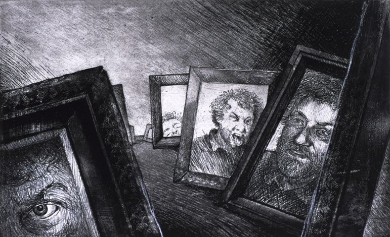 "Autoportrait", gravure de Claude Tournon