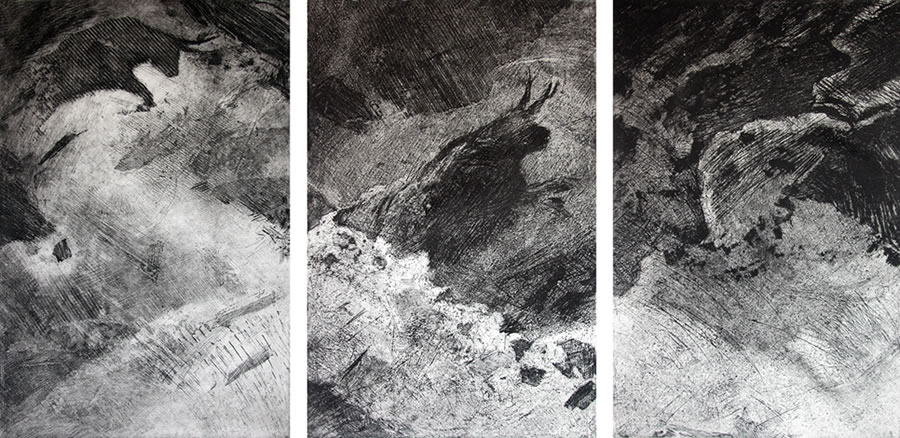 "Poursuite", gravure de Claude Tournon